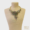 Multi Color Faceted Floral Spray Collar