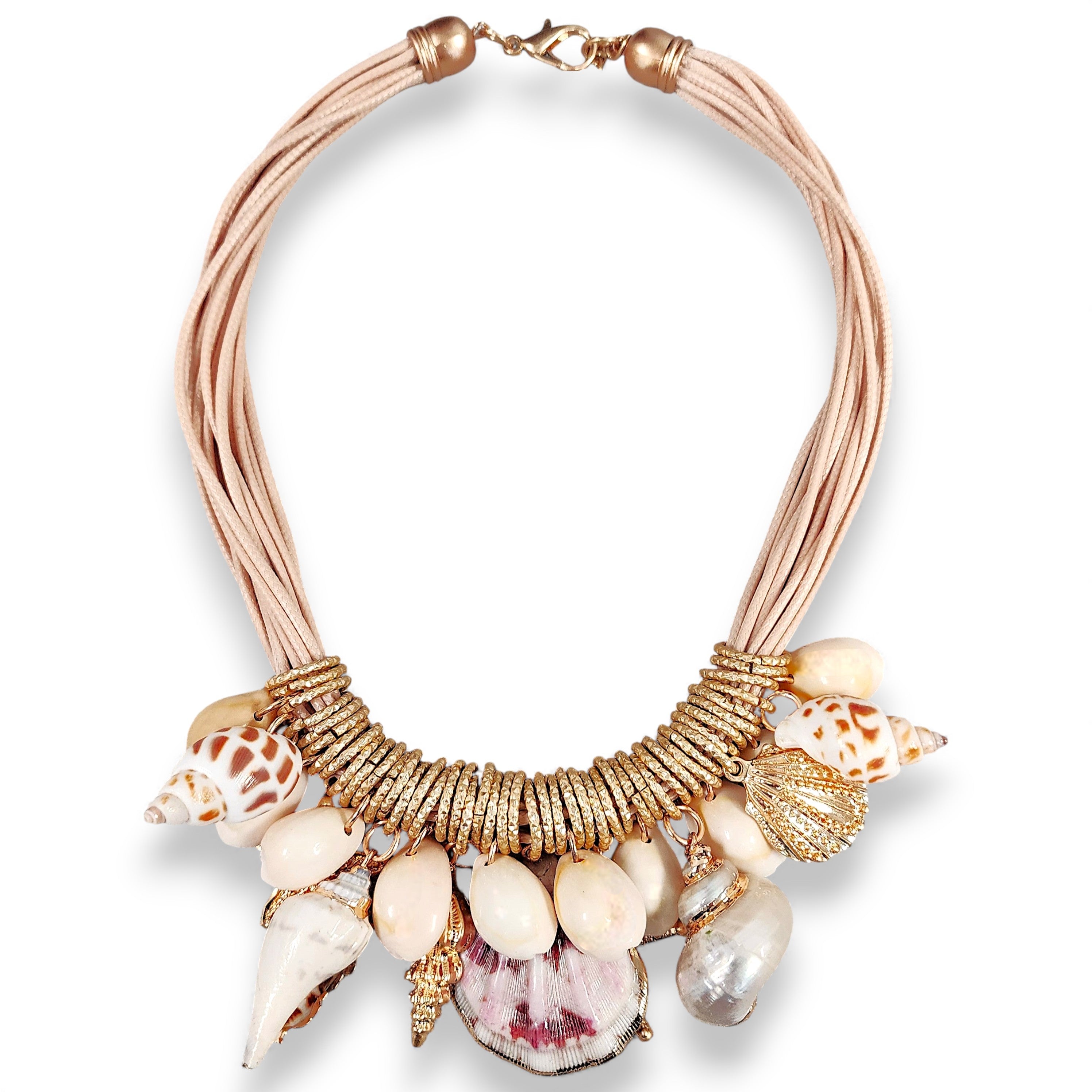 Bijoux Envie Women's Caspia Earth Tone Chunky Beaded Necklace
