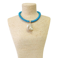 Seashell Necklace | Pendant | Paracord | Blue | Boho | Beach