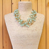 Chunky Jade Green Beaded Multi Strand Necklace