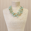 Chunky Jade Green Beaded Multi Strand Necklace