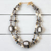 Short Pearl Pavé Station Necklace | Statement Jewelry | Boho