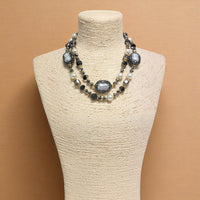 Short Pearl Pavé Station Necklace | Statement Jewelry | Boho