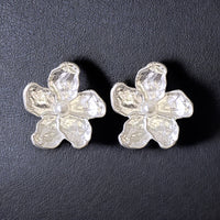 Handmade Chunky Vintage Silver Flower Earrings | Boho | Coastal | Statement Jewelry | Stainless Steel | Fall 2025