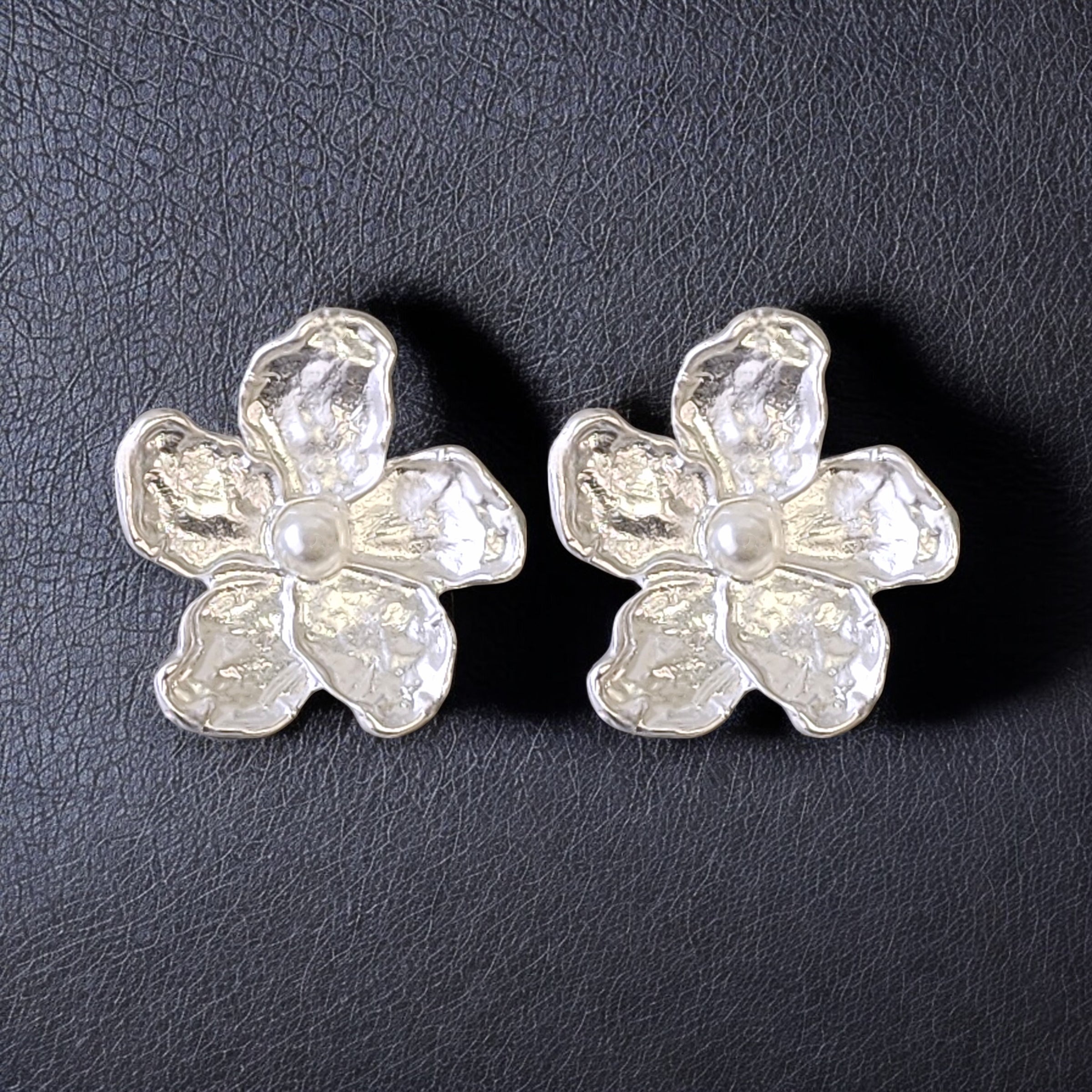 Handmade Chunky Vintage Silver Flower Earrings | Boho | Coastal | Statement Jewelry | Stainless Steel | Fall 2025