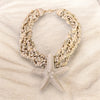 Neutral Sandy Beige Seashell Layer Starfish Pendant Necklace