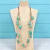 Turquoise Blue Necklace | Boho Necklace | Wood | Beach | Ocean