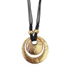 Long Pendant Necklace | Sculptural | Chunky | Leather Cord