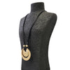Long Pendant Necklace | Sculptural | Chunky | Leather Cord