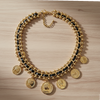 Coin Charm Necklace | Boho Necklace | Gold Chain Collar