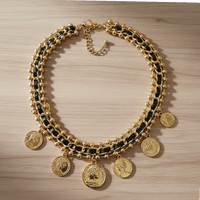 Coin Charm Necklace | Boho Necklace | Gold Chain Collar