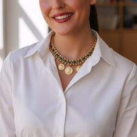 Coin Charm Necklace | Boho Necklace | Gold Chain Collar